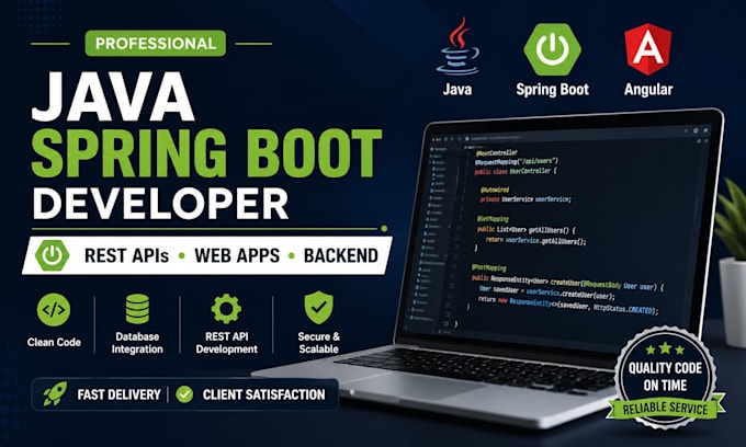 develop java spring boot rest API and backend application