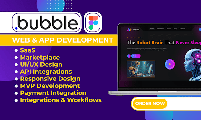 bubble io developer bubble app bubble website bubble mvp bubble marketplace saas