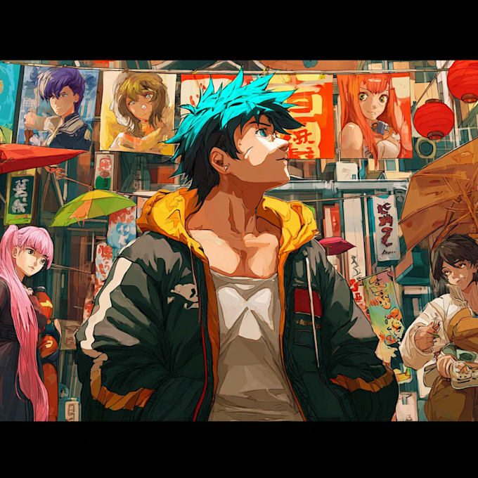 design anime style artwork for vtuber and gaming content