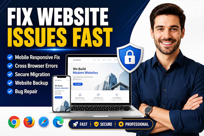 mobile and cross browser issues, secure website migration, and backup