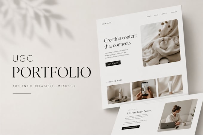 design a professional ugc portfolio website and media kit in canva