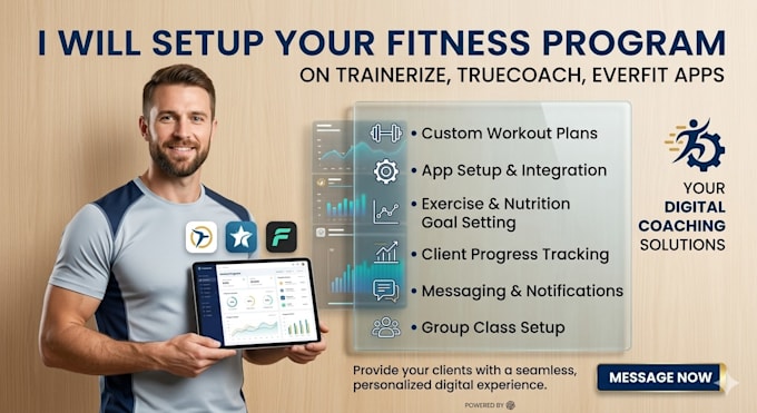 setup truecoach trainerize app, everfitness trainerize and fitness program train