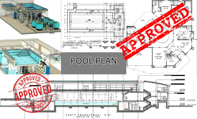 design detailed swimming pool plans for permits and constructions