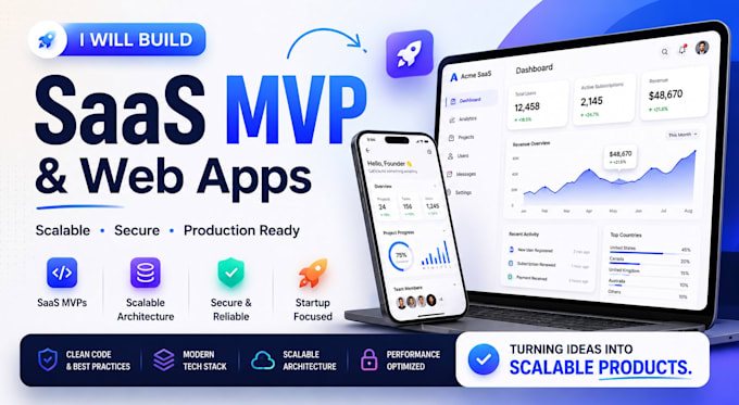 develop your startup mvp or saas product