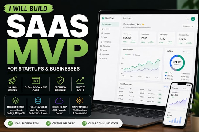 develop your startup mvp or saas product