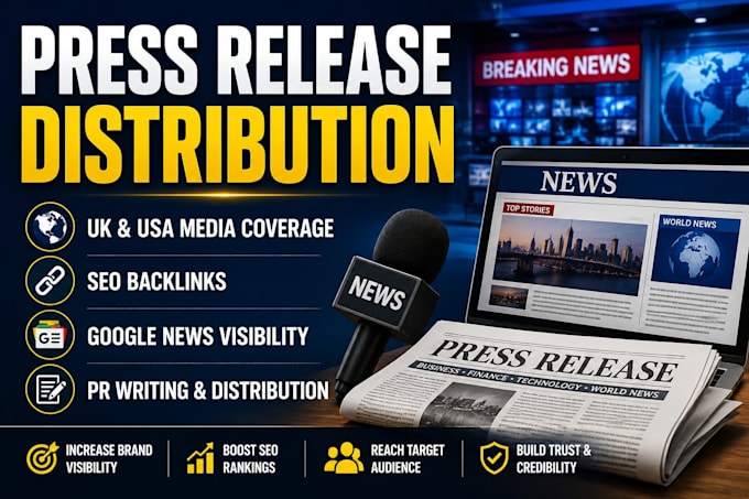 publish UK and USA press release distribution for SEO PR coverage