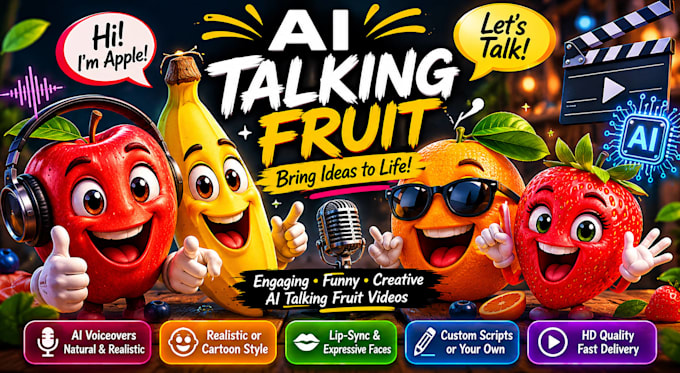 create ai talking fruit video with lip sync
