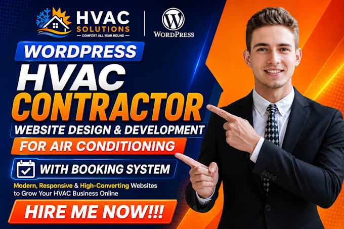 build wordpress hvac contractor website for air conditioning with booking system