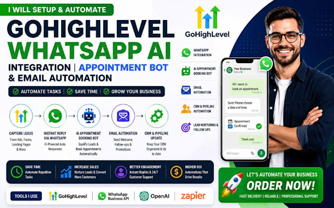 setup gohighlevel whatsapp ai integration ghl appointment bot   email automation