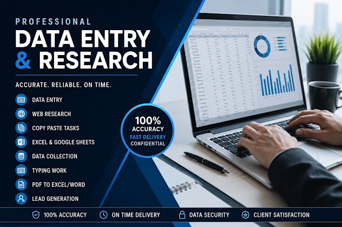data entry, data analysis, data management