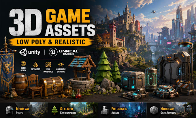 create blender 3d game assets and environment design