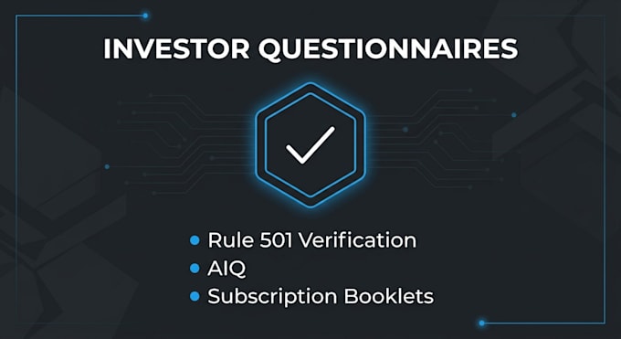 draft accredited investor questionnaires and subscription booklets