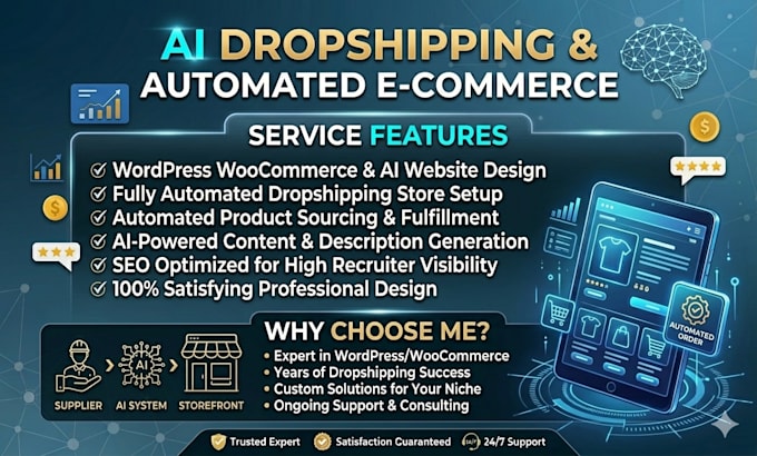 create ai dropshipping wordpress website, automated ecommerce store