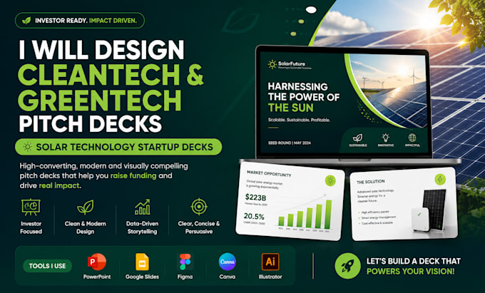 design impactful cleantech startup pitch deck greentech solar technology deck