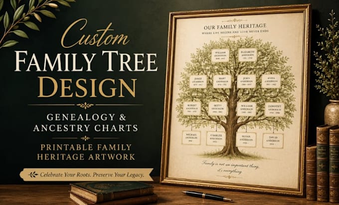 design printable family tree genealogy artwork