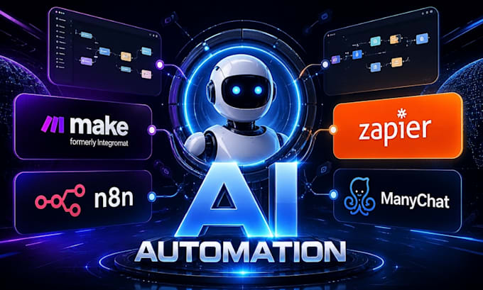 setup ai automation workflows using n8n make com ai agents zapier automation