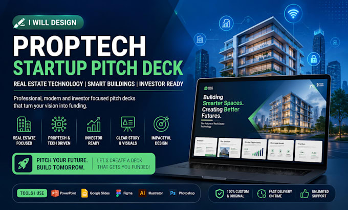 design proptech startup pitch deck real estate technology smart building deck