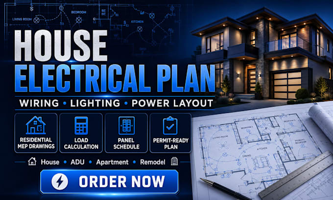 do house electrical engineering plan, wiring and load calculation