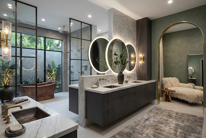 design bathroom interior livingroom, drafting 2d floor plan revit walkthrough