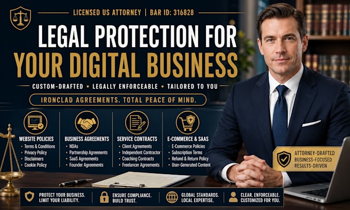 draft professional website terms and conditions as a US attorney