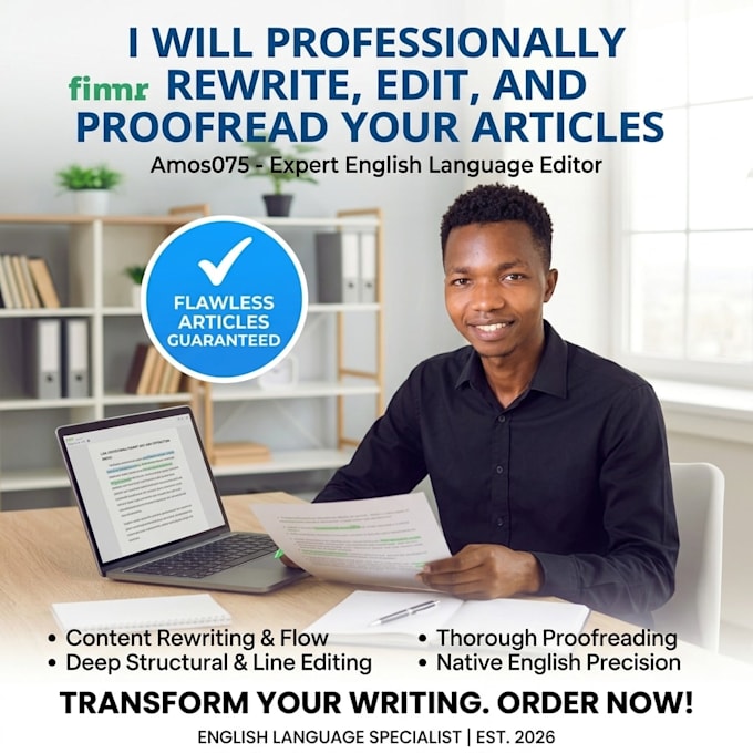 professionally rewrite, edit, and proofread your articles