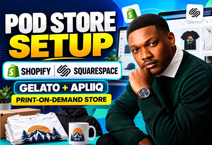 setup gelato apliiq print on demand store on shopify pod squarespace website