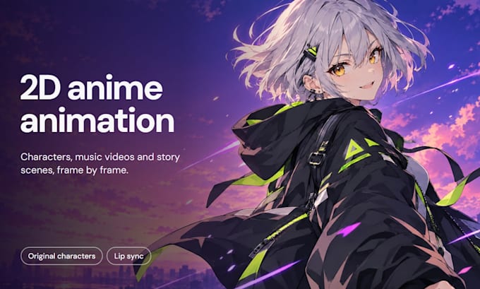 make 2d cartoon video animation, anime animation or animated music video