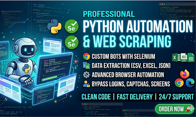 build python automation and web scraping bots with selenium