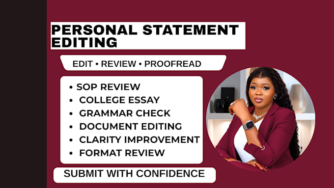 proofread and edit your personal statement, sop, or college application essay