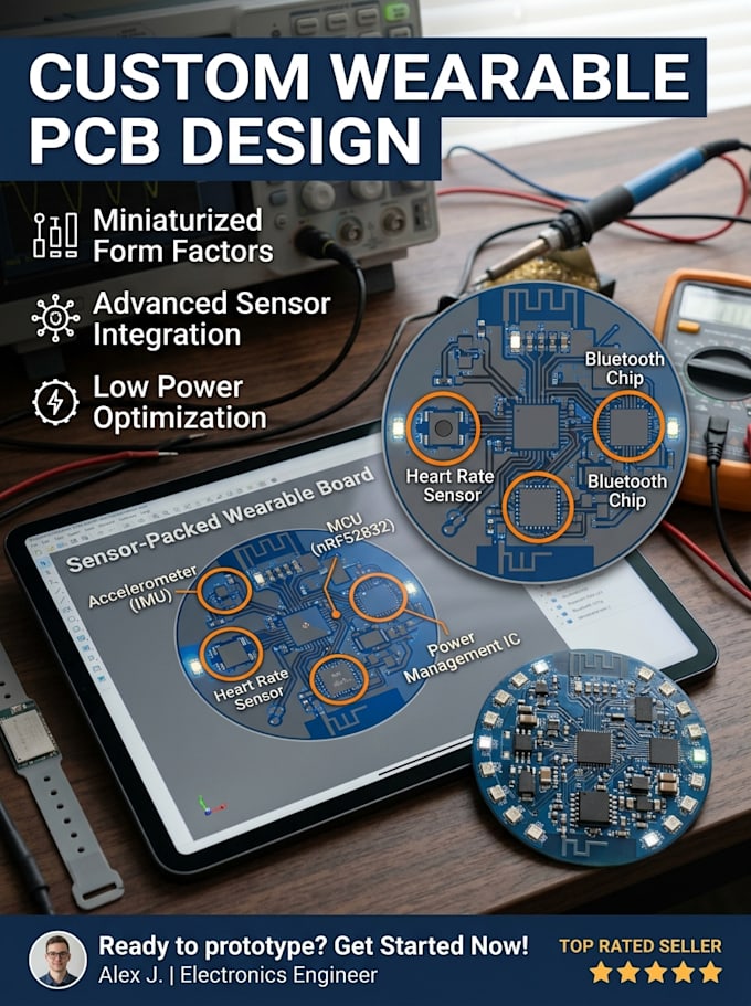 develop custom sensor integrated pcbs for wearables