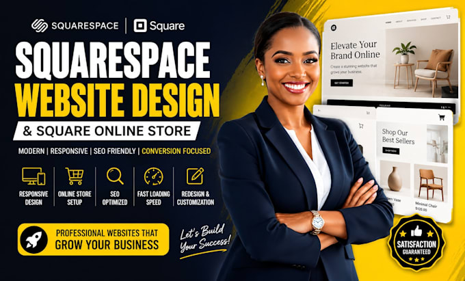 design or redesign squarespace website and square online store