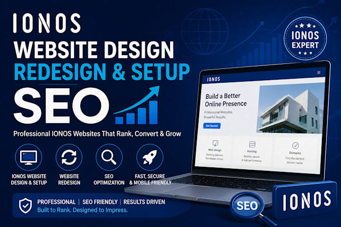 design redesign and set up professional ionos website SEO