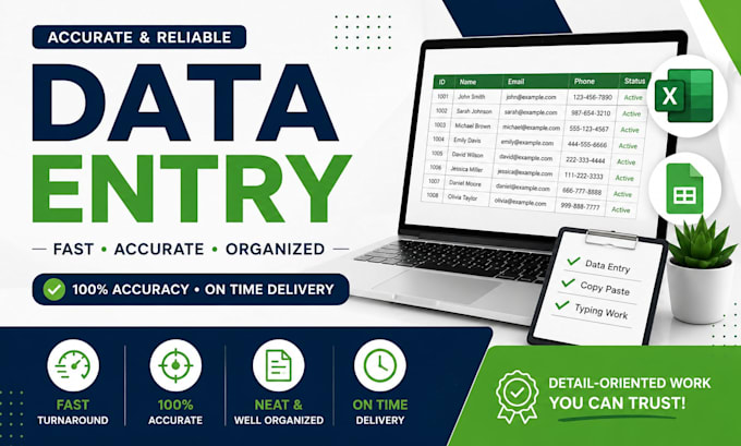 do accurate data entry, copy paste and typing tasks fast