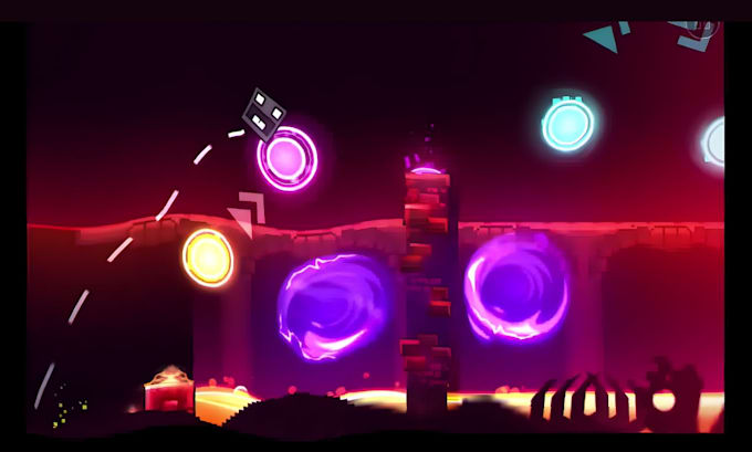 create geometry dash layout, level design with smooth gameplay, difficulty flow