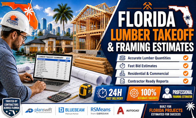 prepare florida lumber takeoff and framing estimates