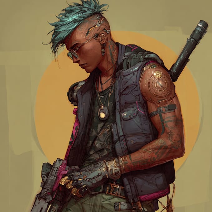 design cyberpunk character, original character design