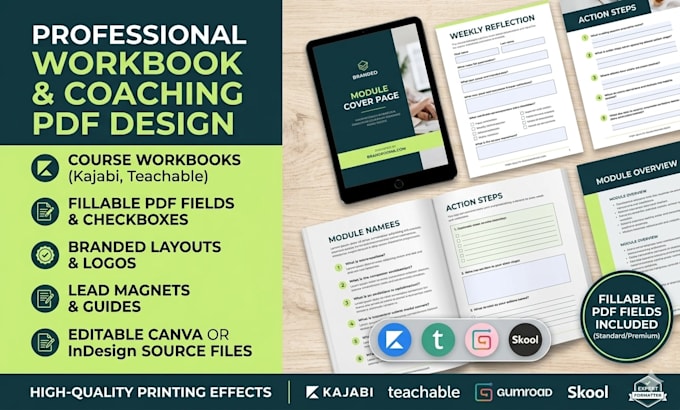 design and format your course workbook or coaching PDF