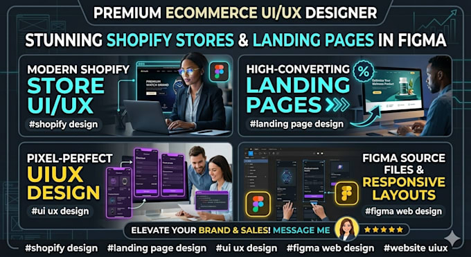 Design modern shopify store ui ux, landing page design in figma by ...