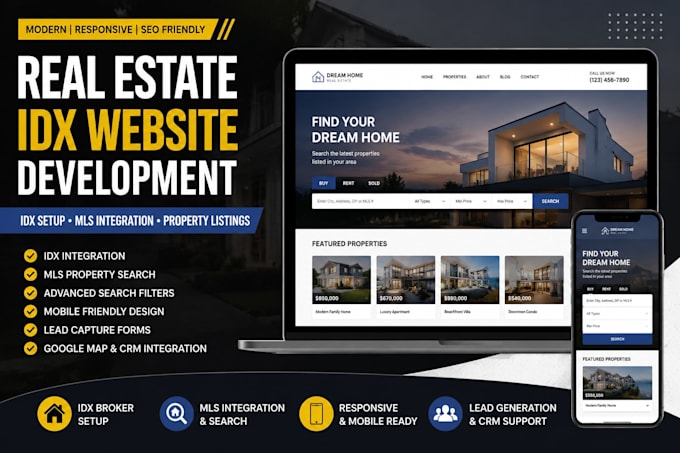 develop real estate website idx setup mls integration and property listing