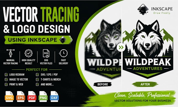 manually vector trace, convert image to vector using inkscape