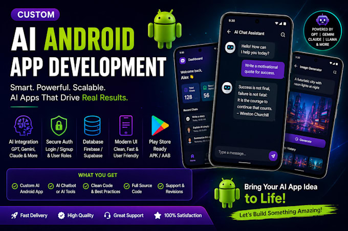do custom ai mobile app development for web and android