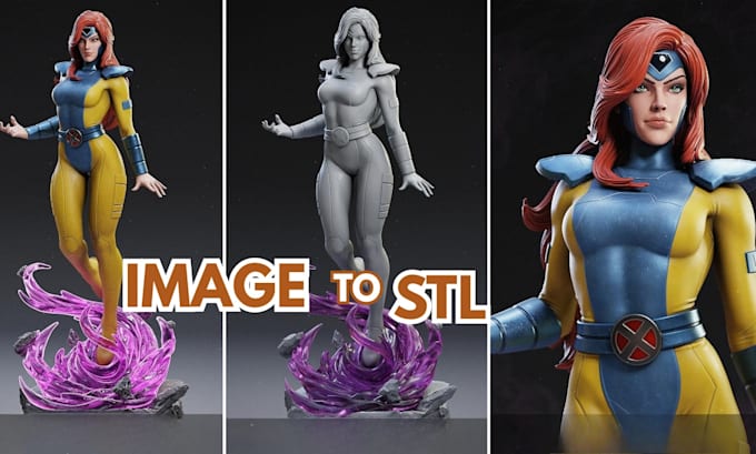 convert 2d image or sketch into custom 3d printable model, stl, 3mf file