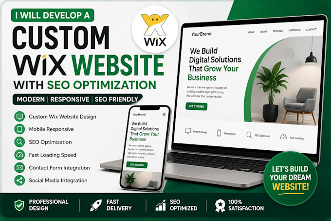develop a custom wix website with SEO optimization