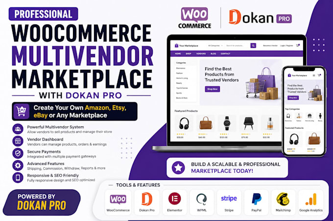 create a woocommerce multivendor marketplace using dokan pro