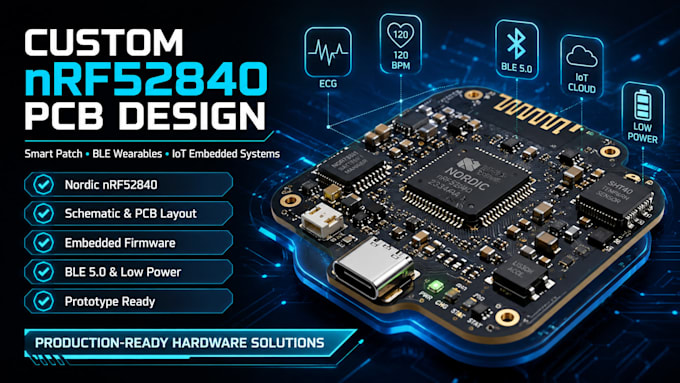 create custom nrf52840 pcb for smart patch and iot embedded systems