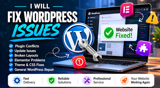 fix wordpress errors caused by plugins, updates or broken layouts