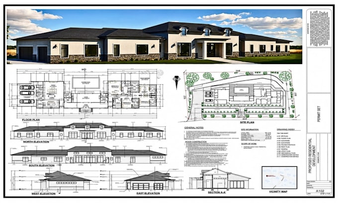 do autocad 2d floor plan city permit drawings, floor plan, site plan blueprint