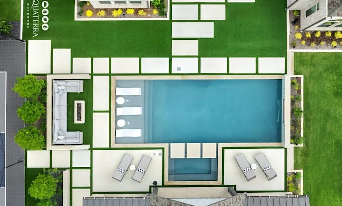 design realistic 3d swimming pool rendering and backyard landscape design