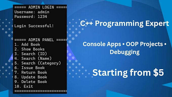 create cpp oop applications and solve coding assignments