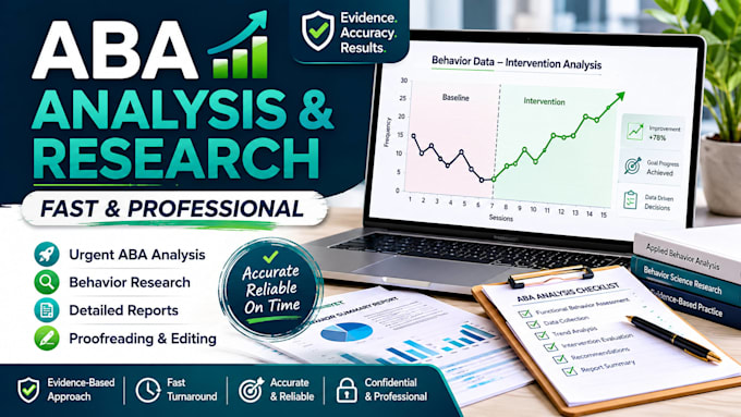 do urgent aba analysis, behavior research, reports, and proofreading